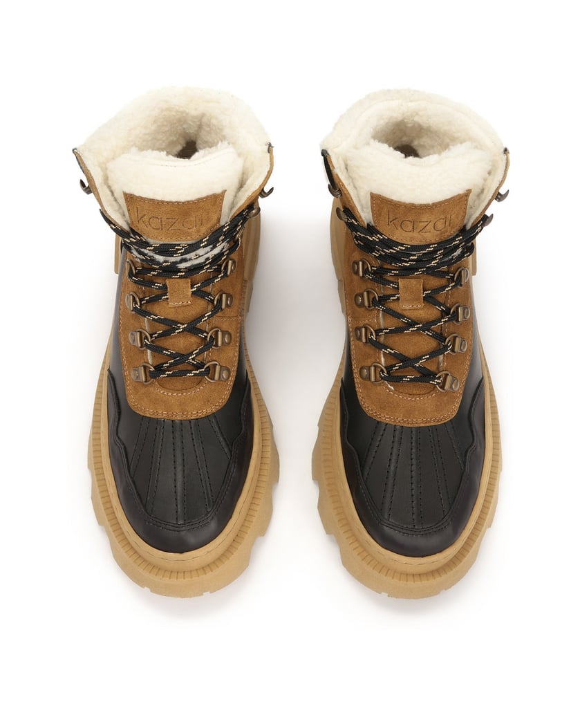 Kazar-Braune-und-schwarze-Stiefel-mit-dicker-S-braun