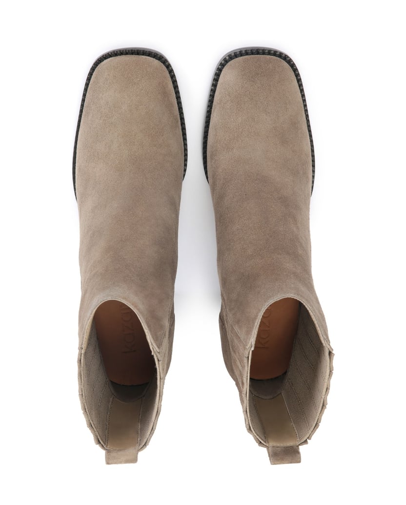 Kazar-Bequeme-dunkelbeige-Wildlederstiefel-für