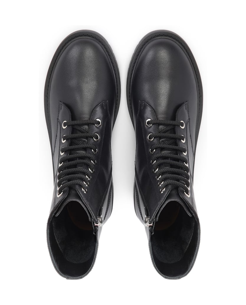 Kazar-Warme-schwarze-flache-Stiefelette-für-Da-schwarz