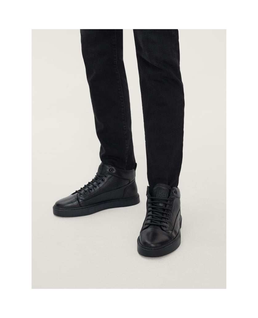 Kazar-Herrensneaker-aus-Leder-in-trendiger-Aus-schwarz