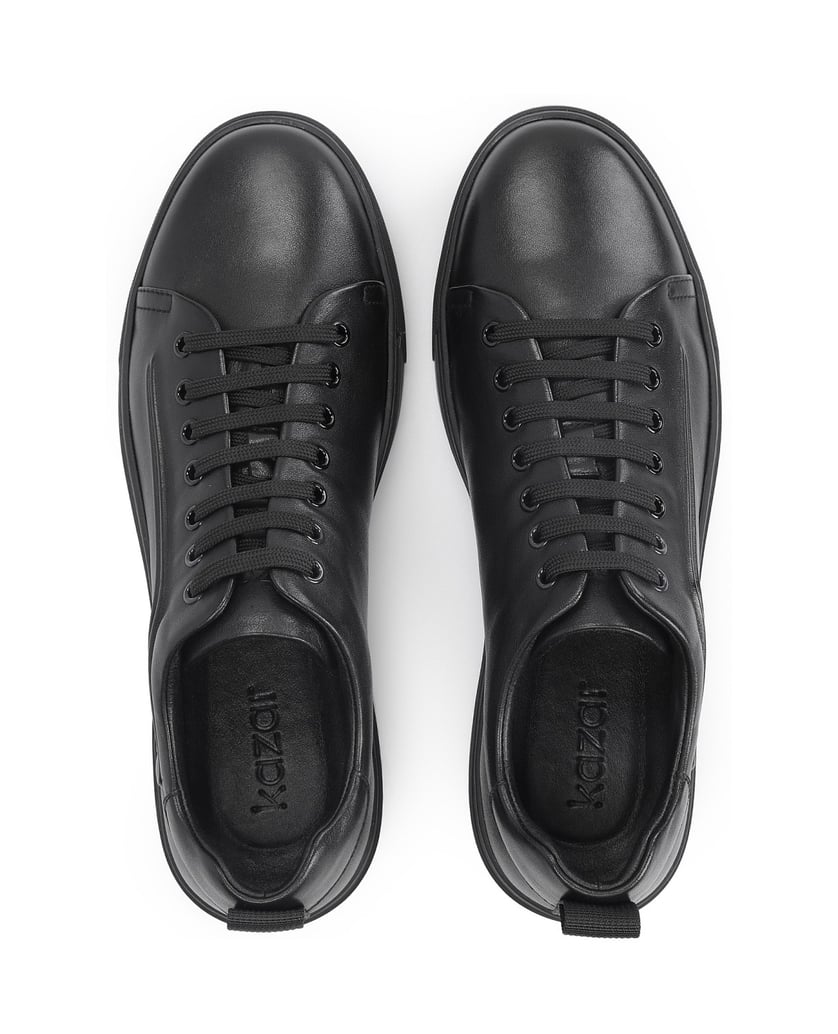 Kazar-Black-sneakers-for-men-with-a-protruding,-embossed-pattern-čierna
