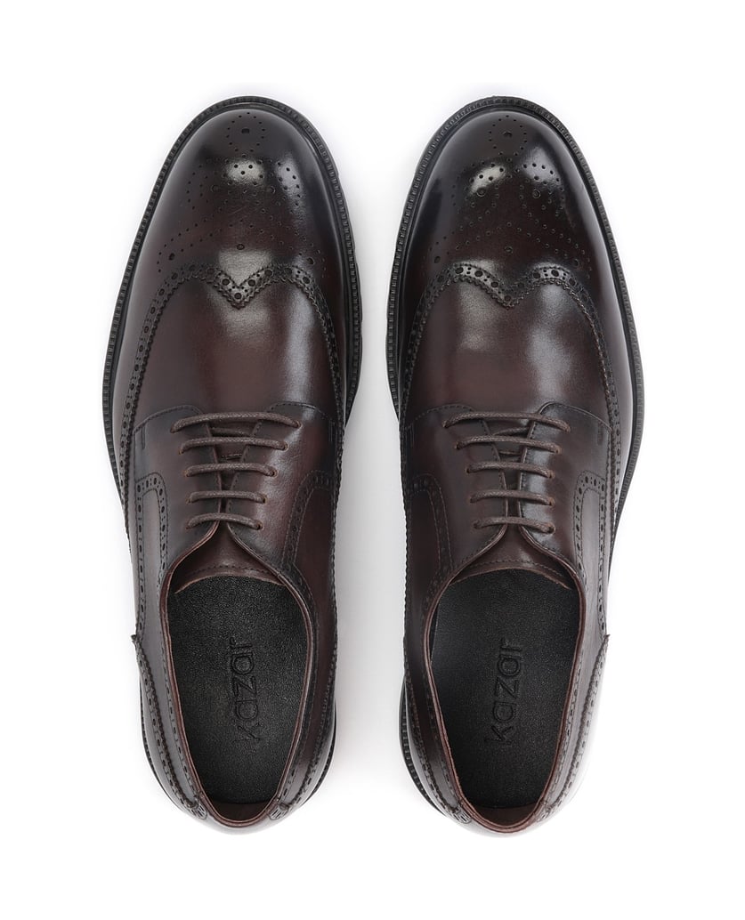 Kazar-Luxuriöse-braune-Brogues-mit-Rosetten-Ve