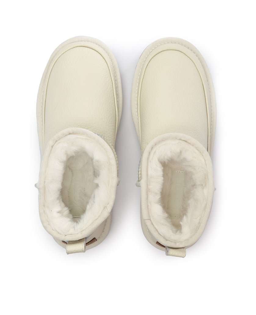 Kazar-Damen-Schneestiefel-aus-genarbtem-Leder-weiss