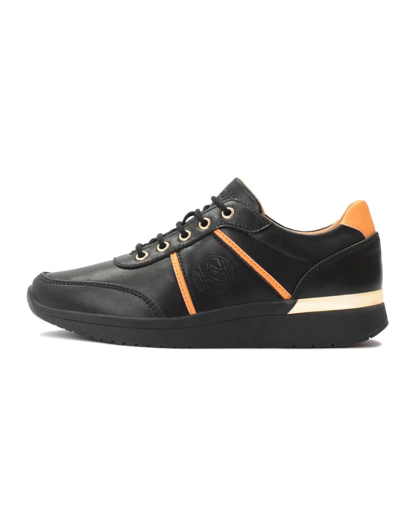 Kazar-Schwarze-Damen-Turnschuhe-mit-orangefarb