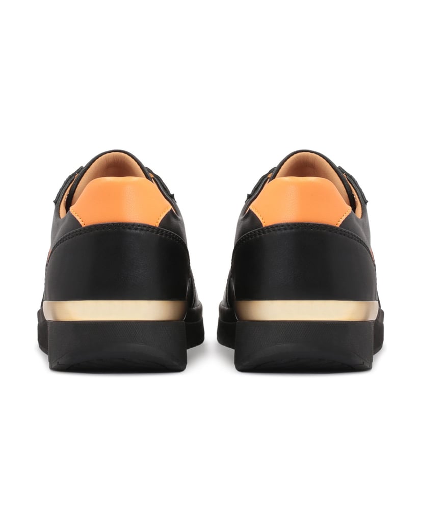 Kazar-Schwarze-Damen-Turnschuhe-mit-orangefarb
