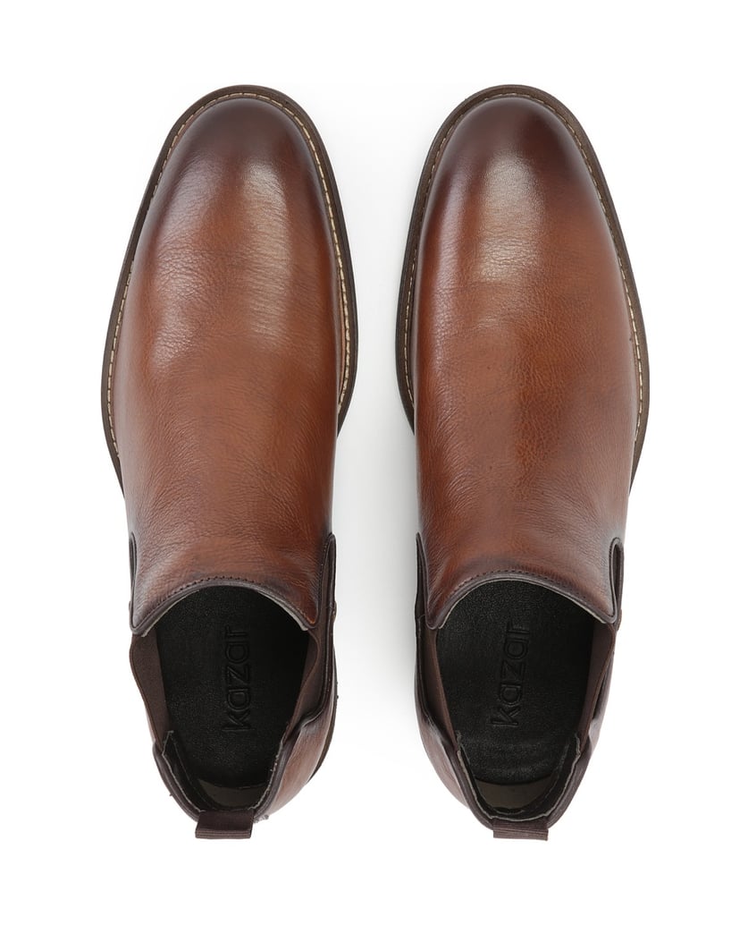 Kazar-Elegante-Chelsea-Stiefel-aus-hellbraunem-Leder-für-Herren-camel