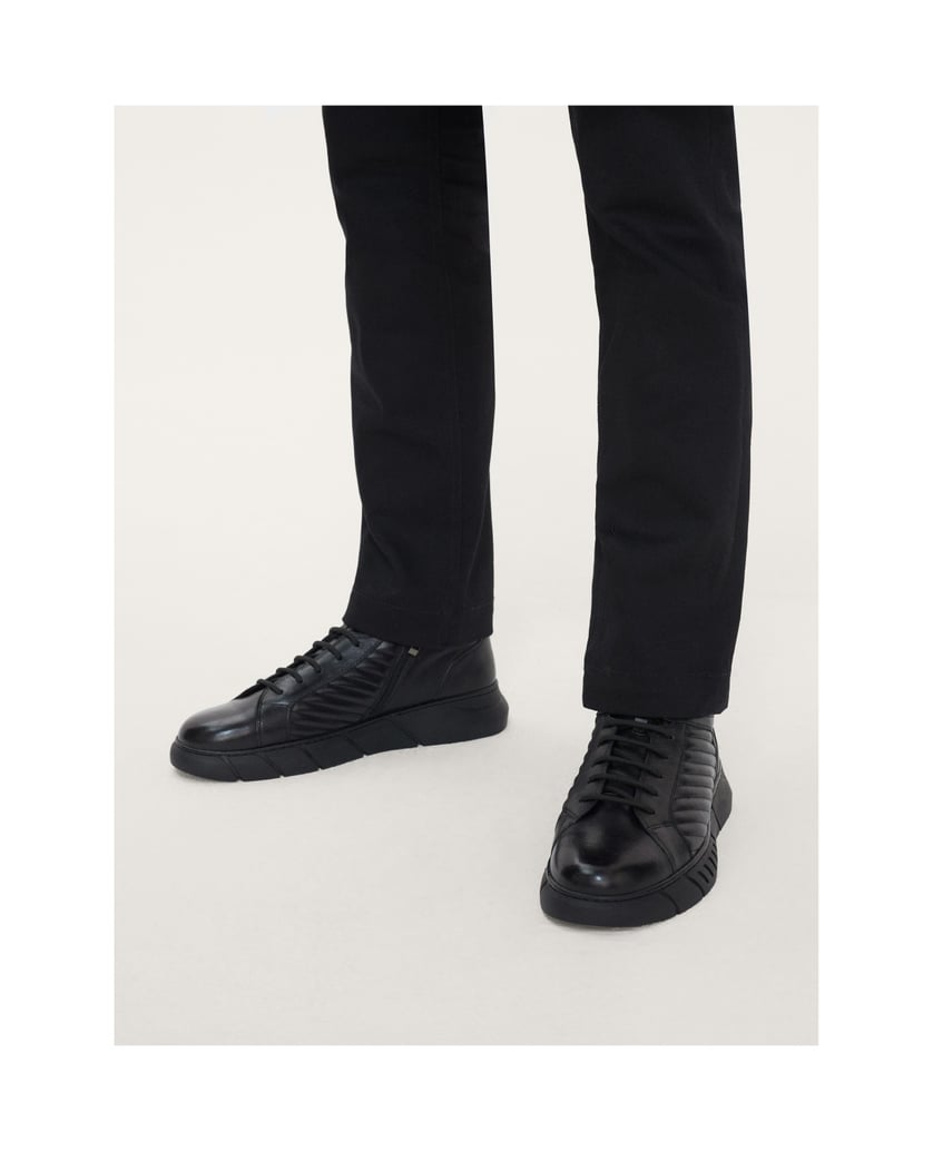 Kazar-Herren-Schnürsneaker-mit-Steppung-schwarz