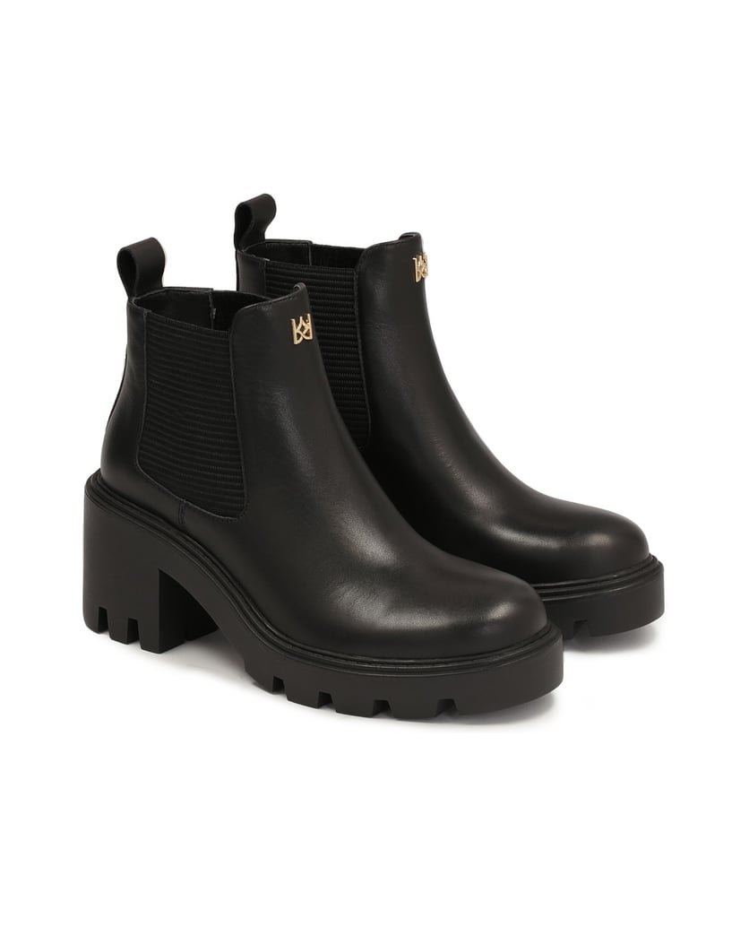 Kazar-Lederstiefel-mit-dickem-Absatz-und-Stoll