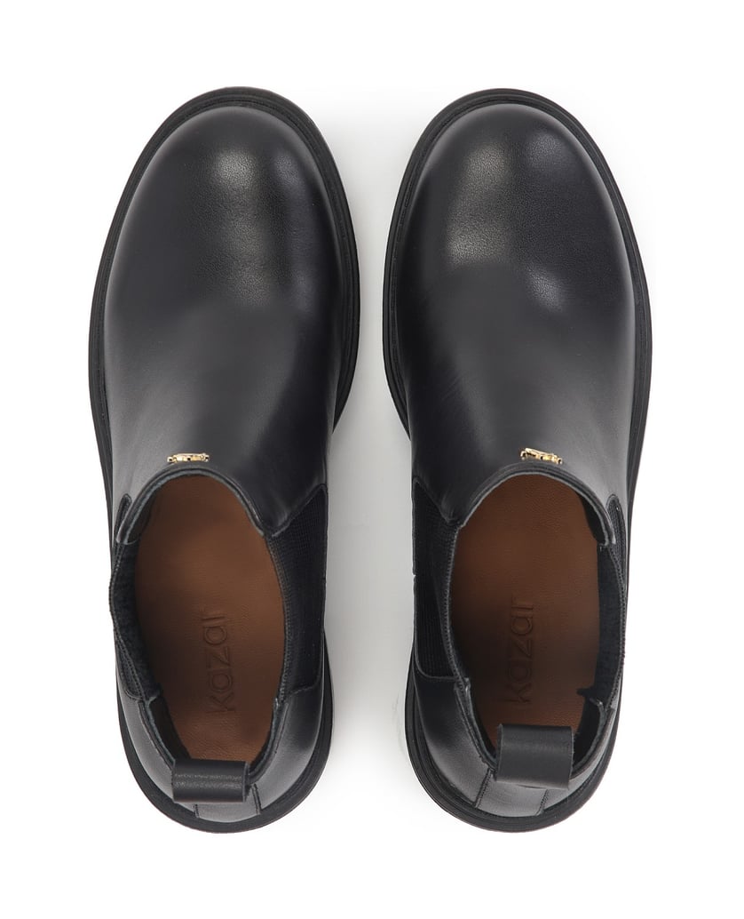 Kazar-Lederstiefel-mit-dickem-Absatz-und-Stoll