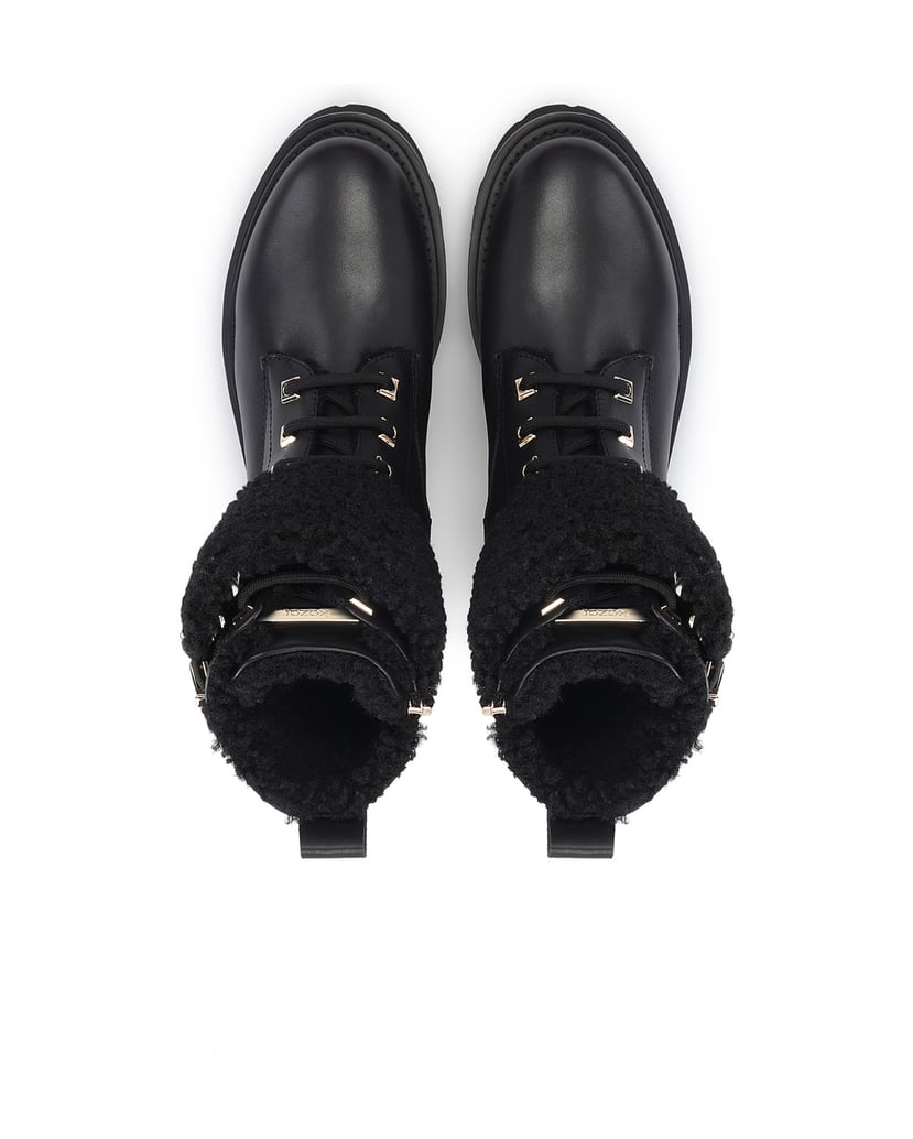 Kazar-Modische-Damenschuhe-aus-Leder-mit-pelzb