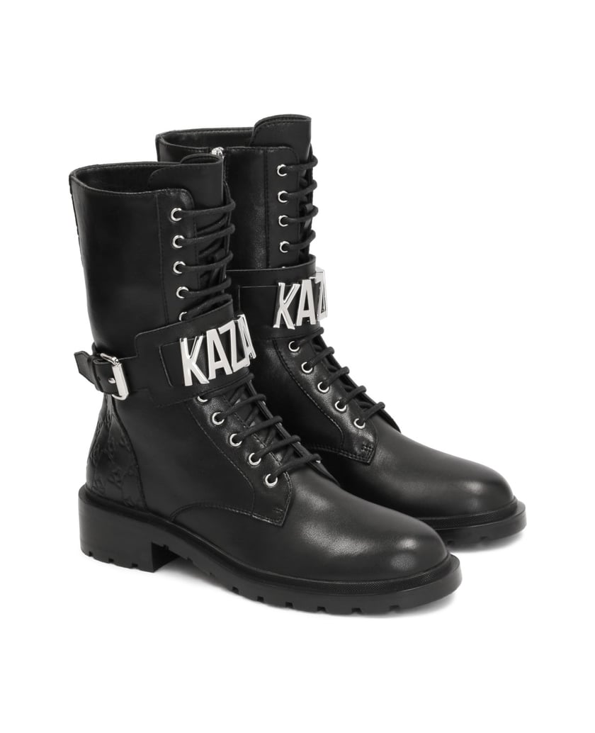 Kazar-Hohe-Damenstiefel-mit-Prägung-und-Metall