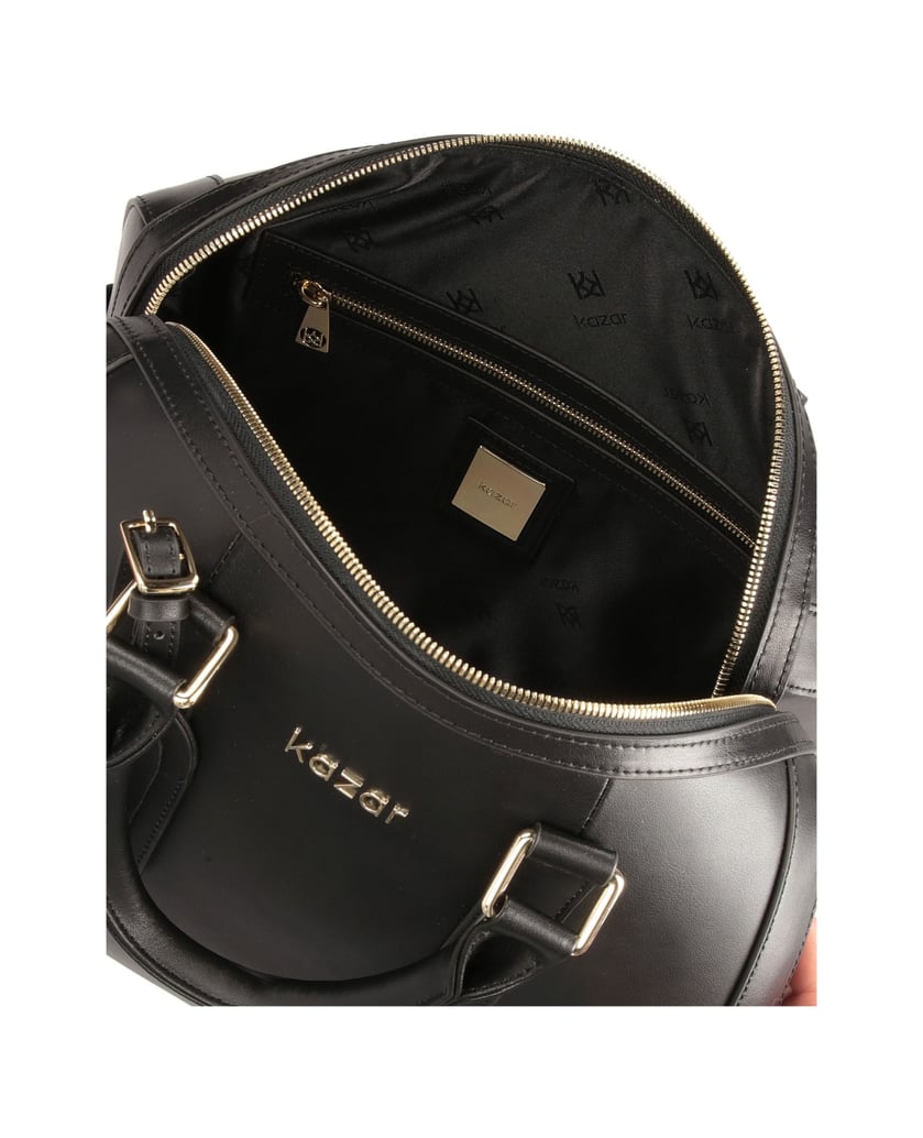 Kazar-Schwarze-Kofferraumtasche-aus-Glattleder