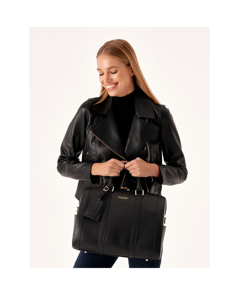 Kazar-Schwarze-Kofferraumtasche-aus-Glattleder