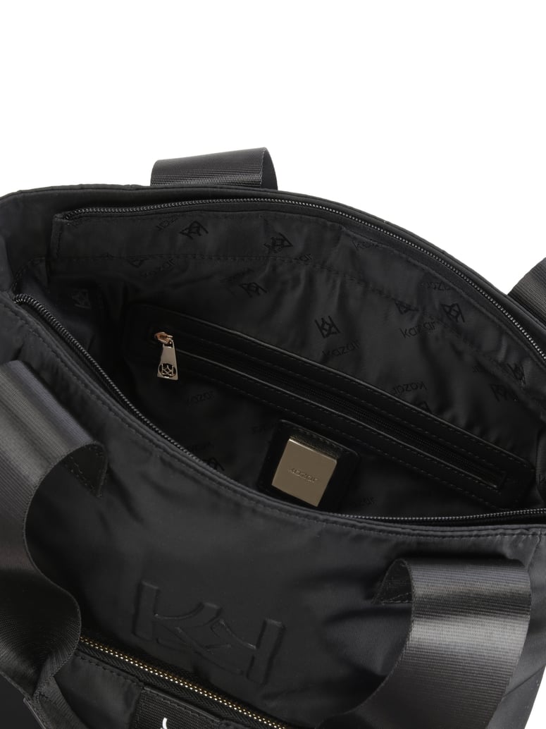 Kazar-Praktische-schwarze-Tasche-mit-Griffen-u