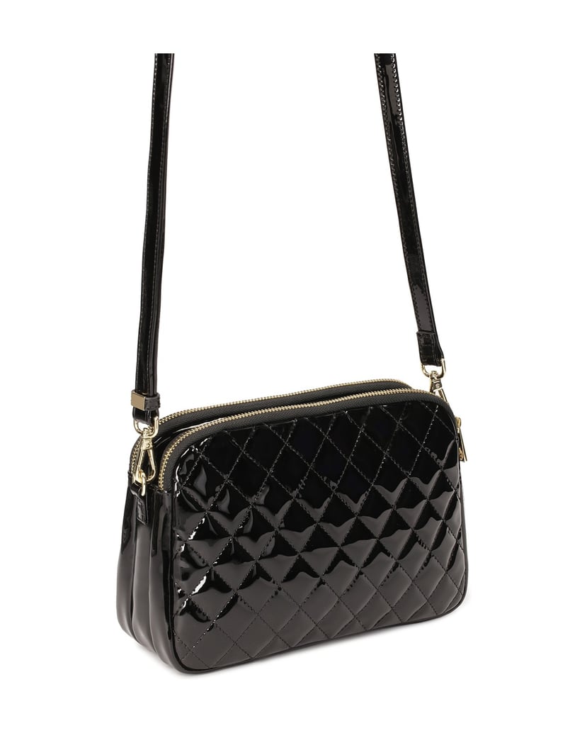 Kazar-Handtasche-mit-lackiertem-Gürtel-schwarz