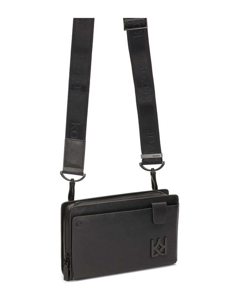 Kazar-Schwarze-Ledertasche-für-Männer-mit-Gürt