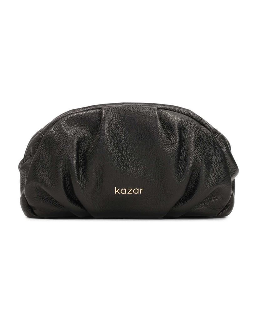 Kazar-Schwarze-Leder-Clutch-Handtasche