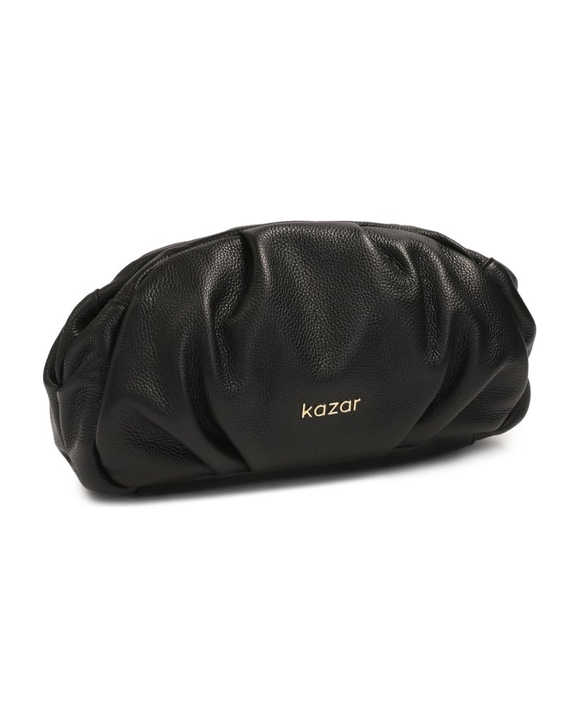 Kazar-Schwarze-Leder-Clutch-Handtasche