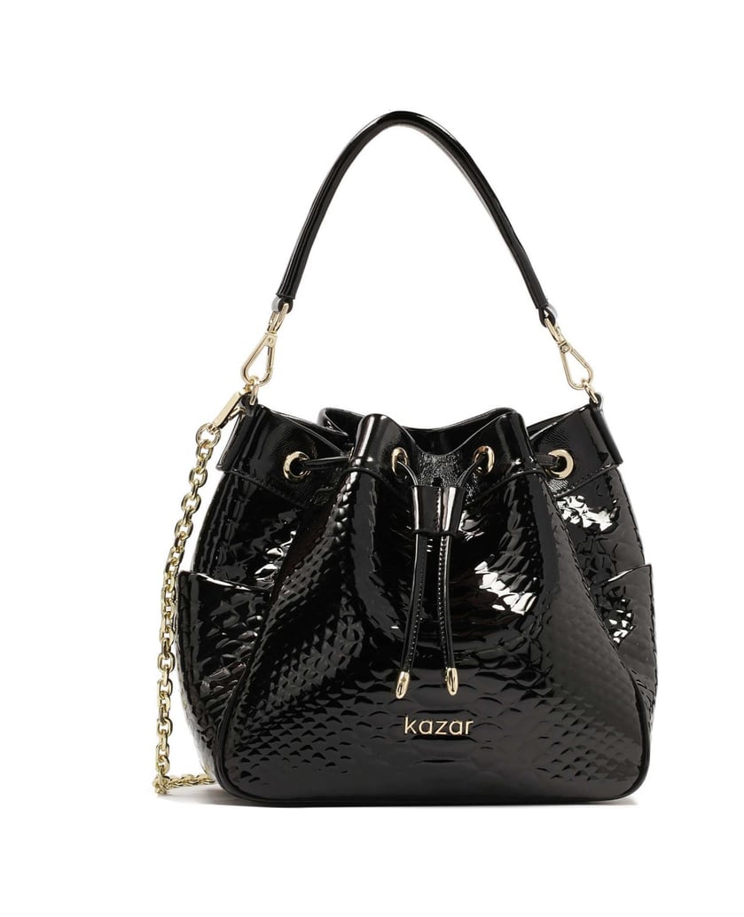 Kazar-Tasche-aus-Lackleder-mit-geprägtem-Muste