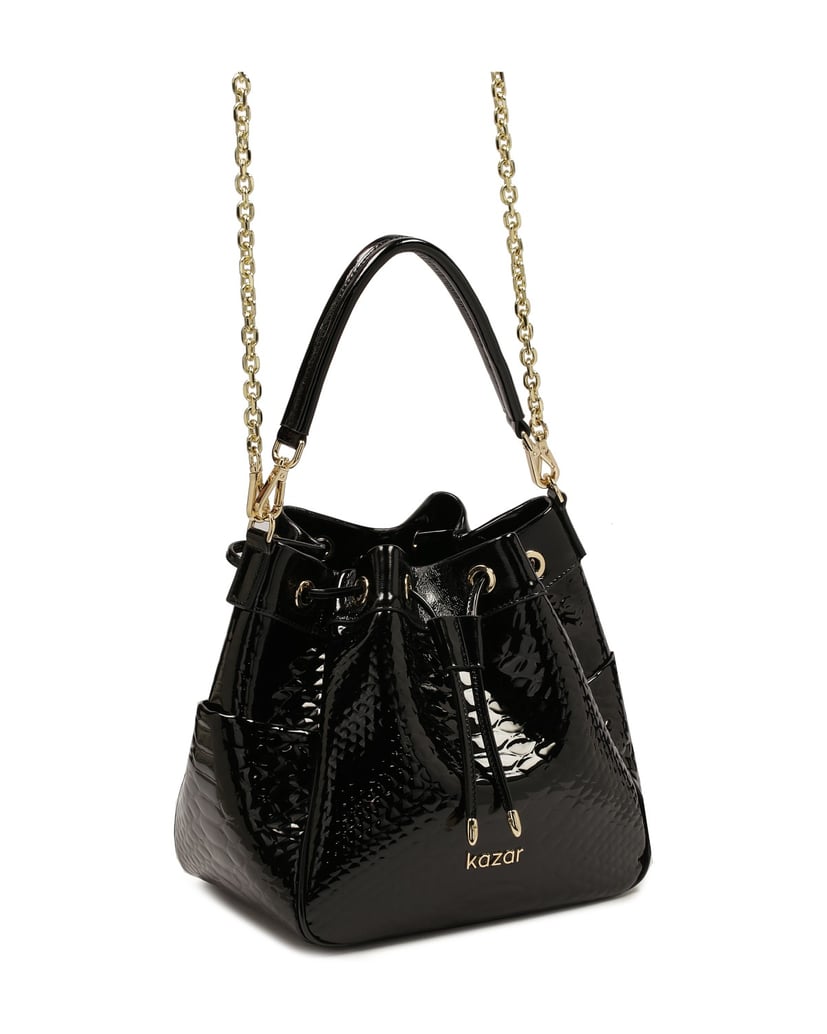 Kazar-Tasche-aus-Lackleder-mit-geprägtem-Muste