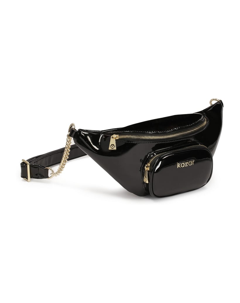 Kazar-Hüfttasche-aus-lackierter-Kette-mit-Lede
