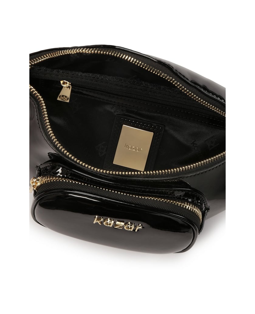 Kazar-Hüfttasche-aus-lackierter-Kette-mit-Lede