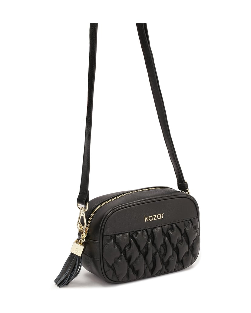 Kazar-Schwarze-Handtasche-mit-Steppung-auf-der