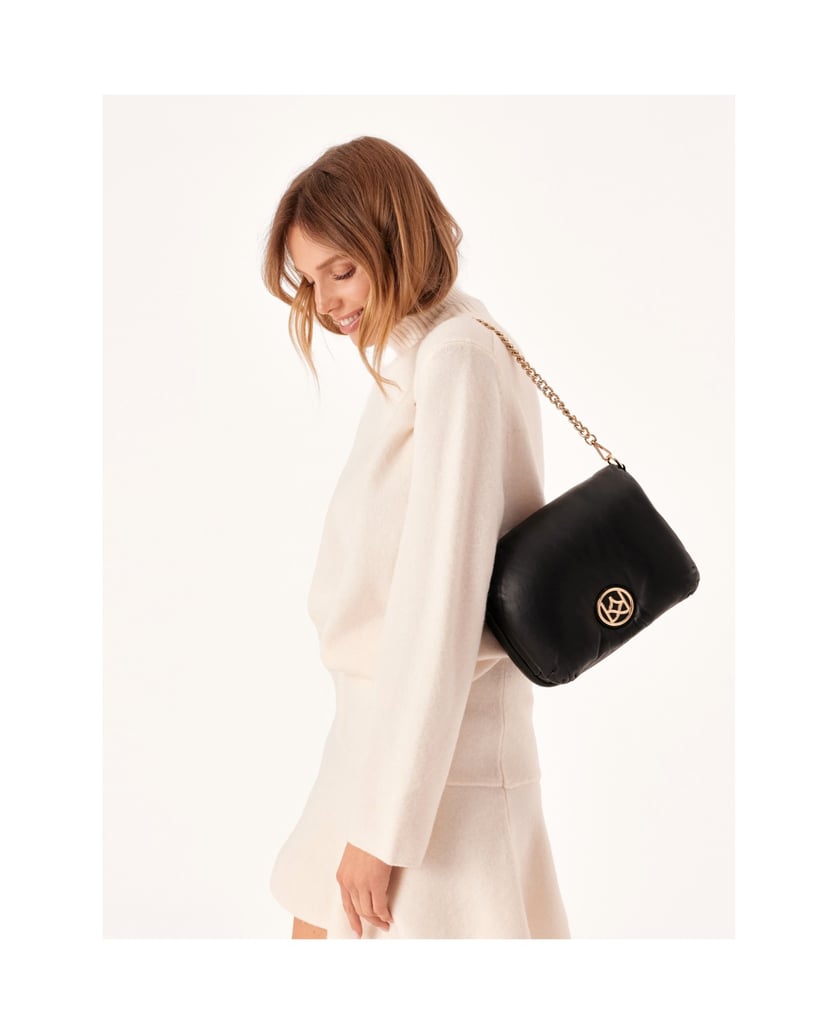 Kazar-Schwarze-Handtasche-mit-voluminösem-Puff