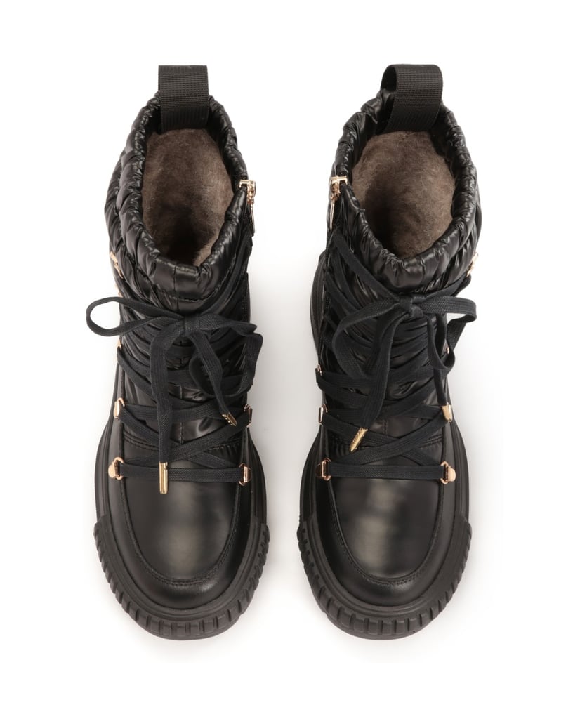 Kazar-Schneestiefel-aus-schwarzem-Stoff-und-ge