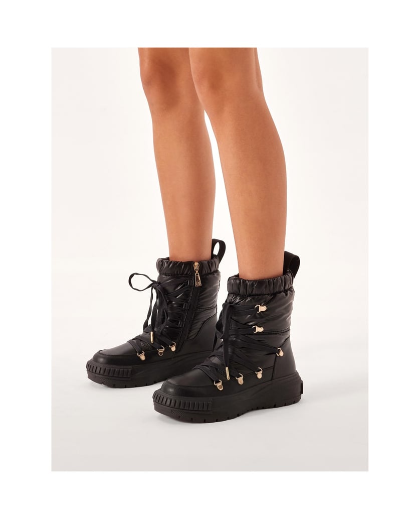 Kazar-Schneestiefel-aus-schwarzem-Stoff-und-ge