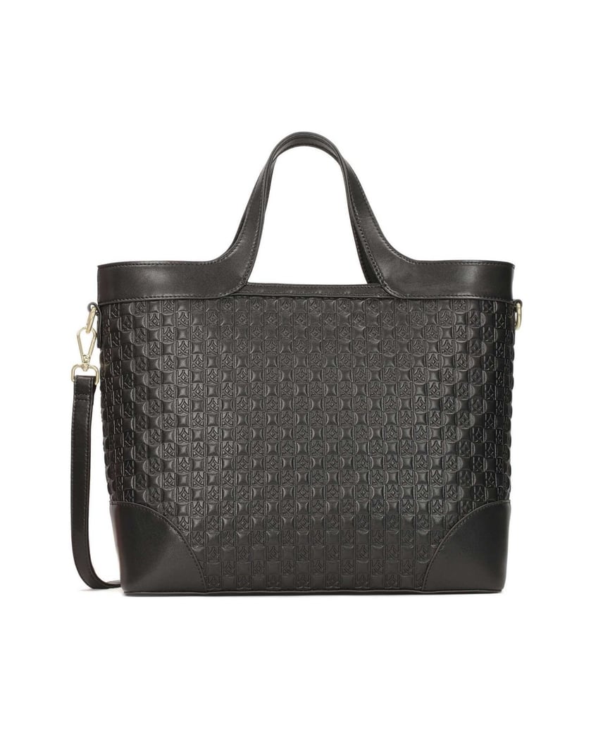 Kazar-Große-Handtasche-aus-Leder,-verziert-mit-schwarz