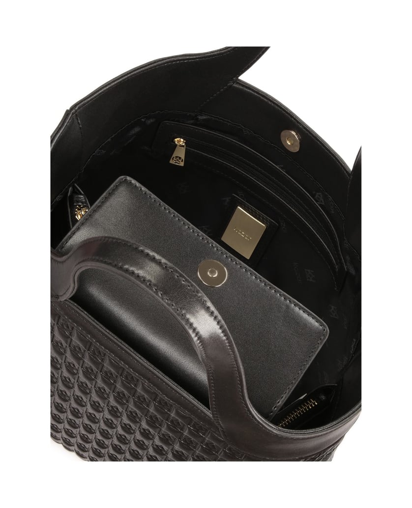 Kazar-Große-Handtasche-aus-Leder,-verziert-mit-schwarz