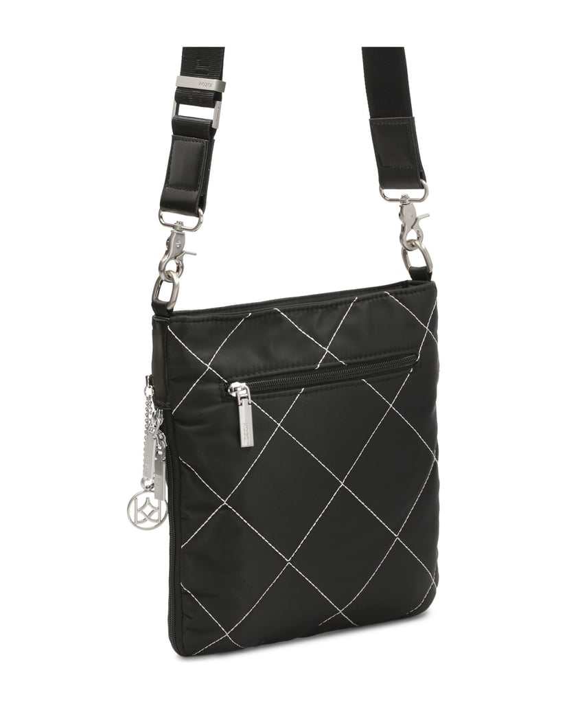 Kazar-Schwarze-Stoff-Kuriertasche-mit-breitem