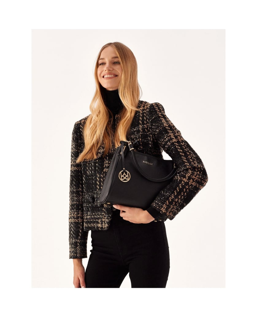 Kazar-Schwarze-Universalhandtasche-mit-Griffen-schwarz