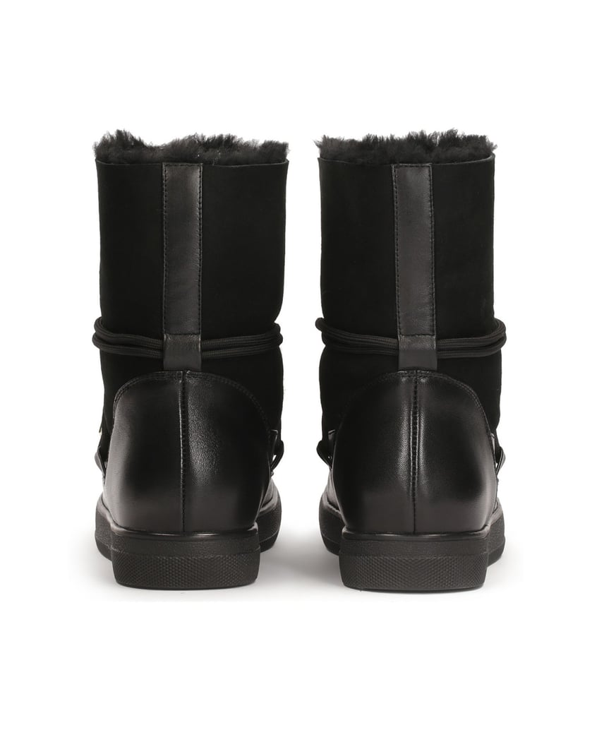 Kazar-Schwarze-Schneestiefel-mit-Obermaterial-schwarz