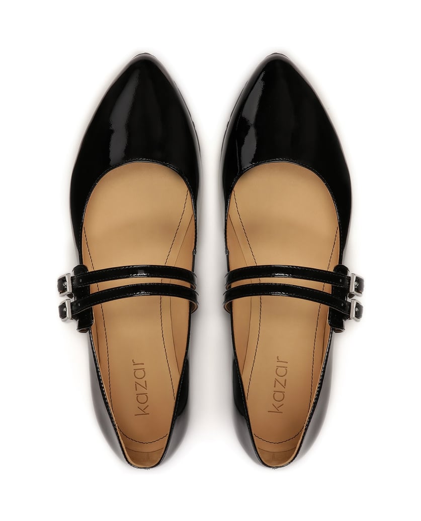 Kazar-Lackierte-Ballerinas-mit-zwei-Riemen-schwarz