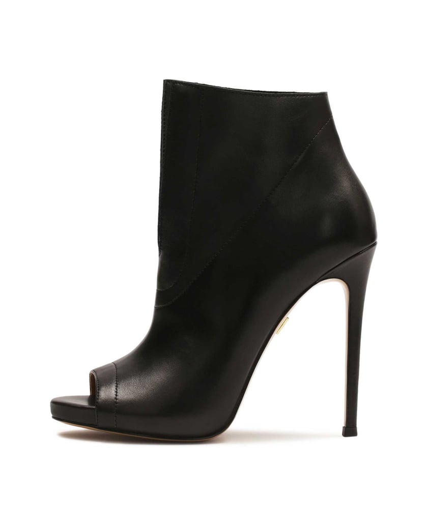 Kazar-Schwarze-Stiefel-mit-Peep-Toe-Absatz
