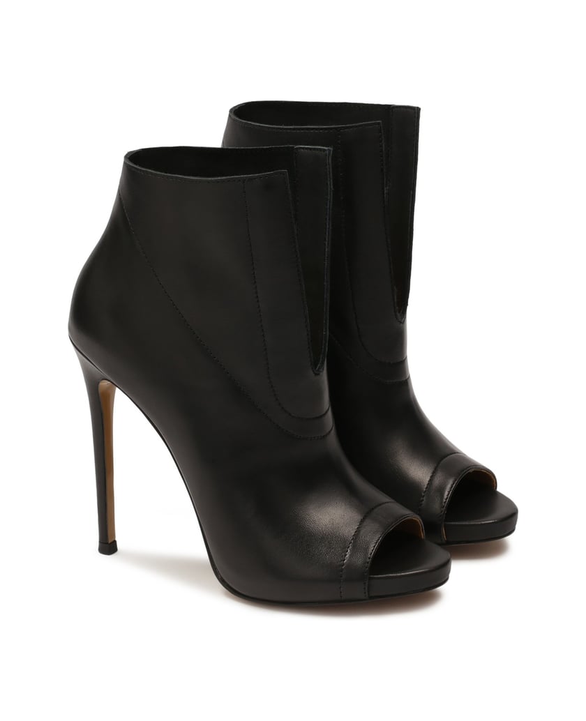 Kazar-Schwarze-Stiefel-mit-Peep-Toe-Absatz
