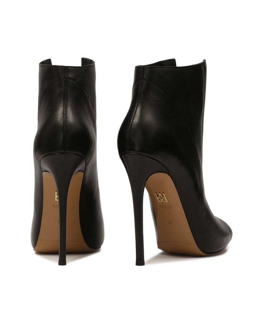 Kazar-Schwarze-Stiefel-mit-Peep-Toe-Absatz