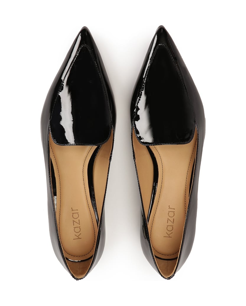 Kazar-Flache-Pumps-aus-Lackleder-mit-goldenem-schwarz