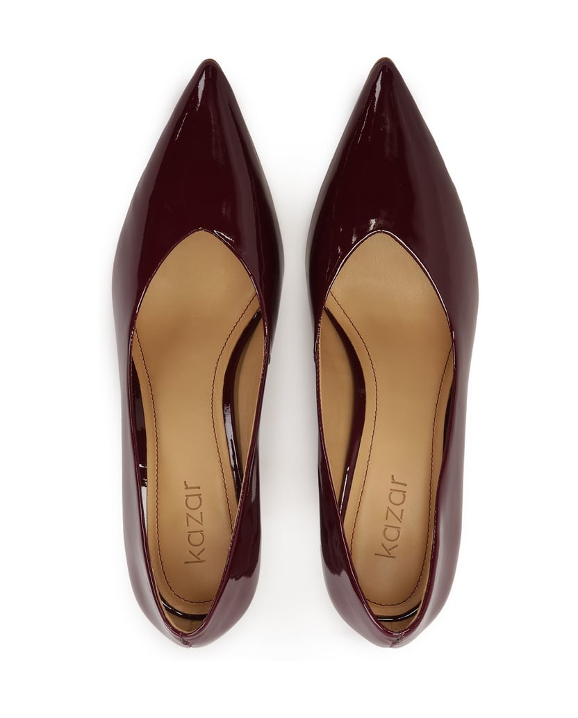 Kazar-Maroon-patent-leather-pumps-with-a-wide-heel-červená