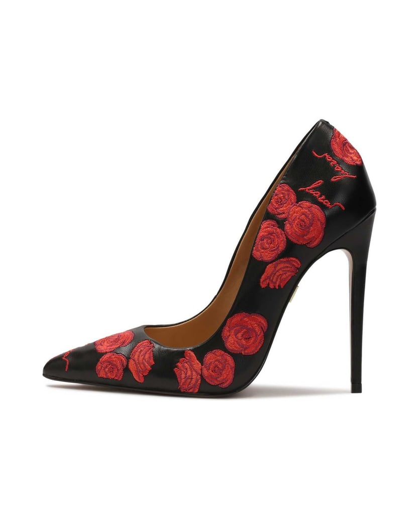 Kazar-Elegante-schwarze-Stilettos-mit-roten-Bl-schwarz