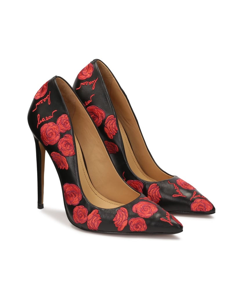 Kazar-Elegante-schwarze-Stilettos-mit-roten-Bl-schwarz