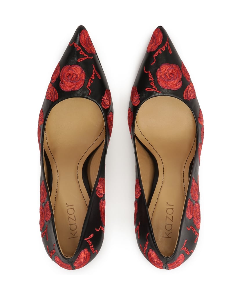 Kazar-Elegante-schwarze-Stilettos-mit-roten-Bl-schwarz