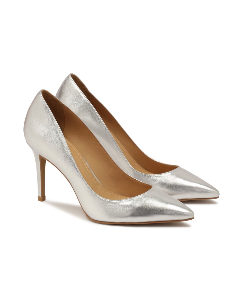 Kazar-Silver-leather-minimal-pumps-stříbrná