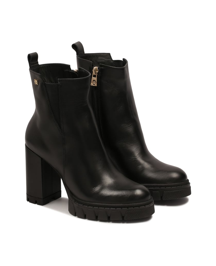 Kazar-Stiefel-mit-Reißverschluss,-Pfosten-und-schwarz