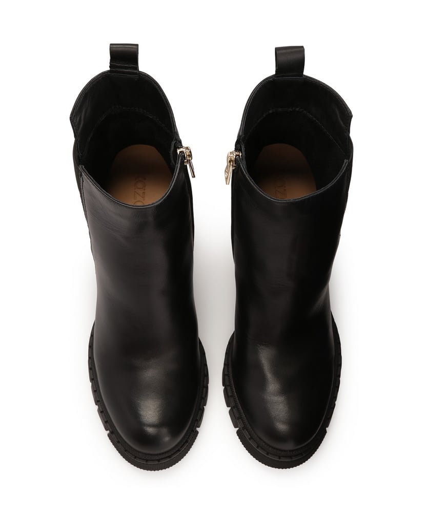 Kazar-Stiefel-mit-Reißverschluss,-Pfosten-und-schwarz