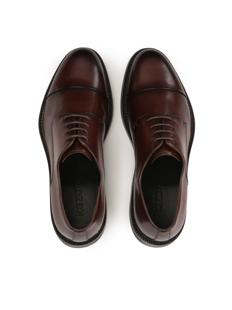 Kazar-Braune-halbe-Anzugschuhe-mit-Kappenspitz