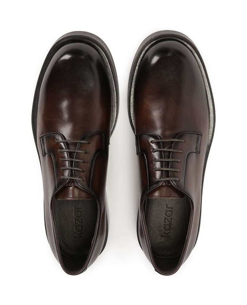 Kazar-Brown-derby-shoes-made-of-natural-leather-hnedá