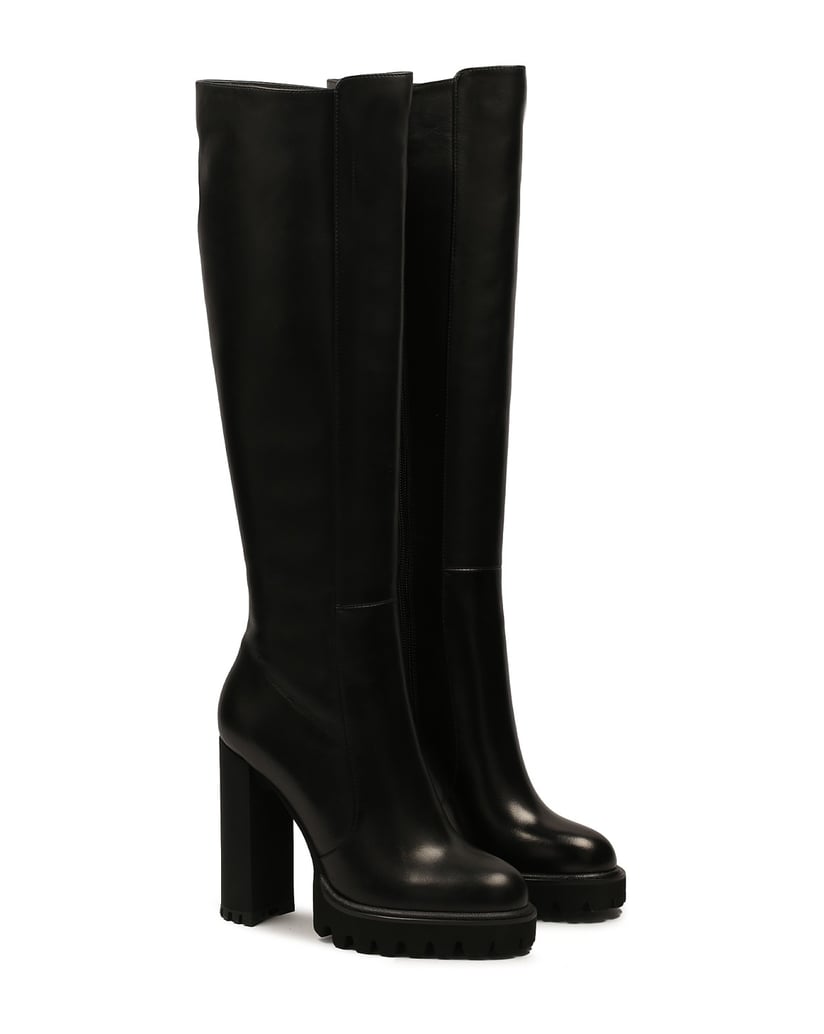 Kazar-Lederstiefel-mit-hohem-Absatz-und-Platea-schwarz